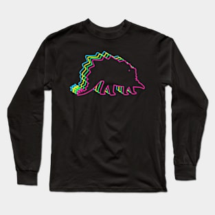 Stegosaurus 80s Neon Long Sleeve T-Shirt